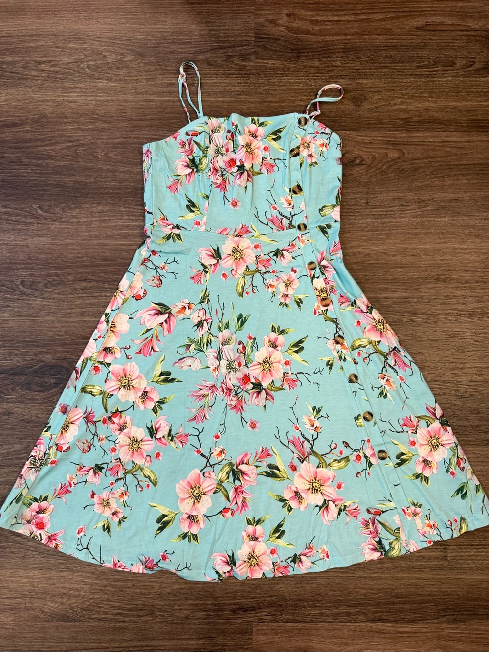 Aqua Floral midi sundress